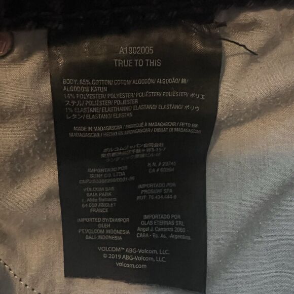 Volcom Vorta Slim Straight True To This Black Jeans Sz 31 Grunge Skater Biker - Picture 10 of 10